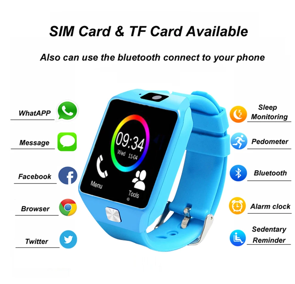 Кленовый лист Лаки Смарт-часы DZ09 Поддержка SIM TF карты для Android IOS Телефон детей Камера Для женщин Bluetooth часы с розничной коробке Россия