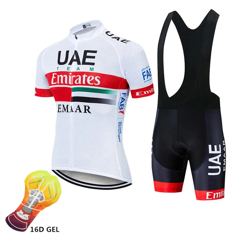 

New 2019 UAE Cycling team Clothing Bike jersey 16D gel pads shorts set mens Quick Dry pro BICYCLING Maillot Culotte wear