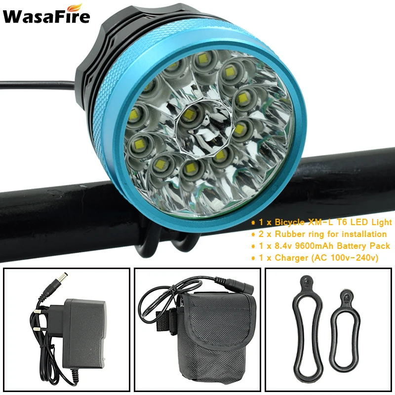 WasaFire 20000lm 12 * XM L T6 светодиодный велосипедный фонарь для велоспорта Головной 9600 мАч