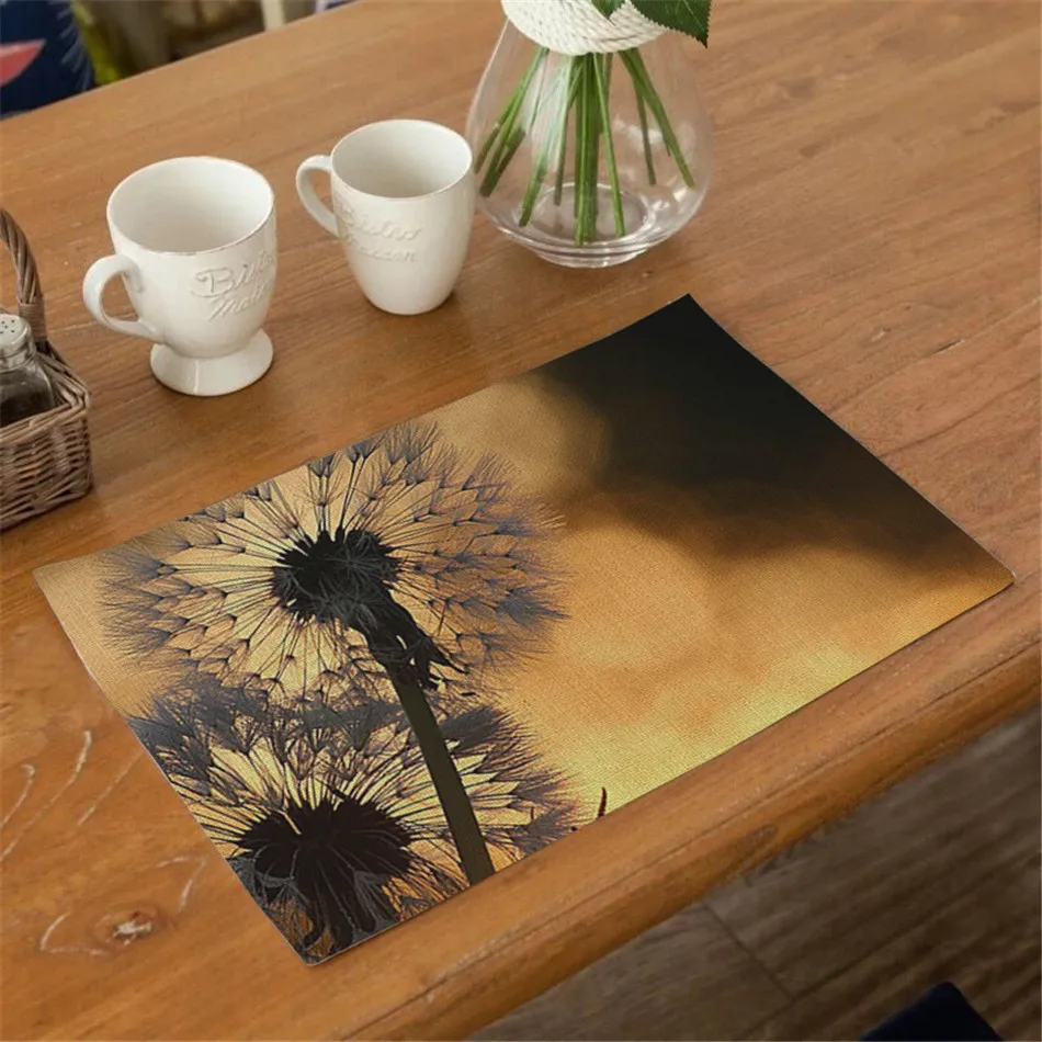 

Pastoral Flower Pattern Table Mat Drink Coasters Polyester Cotton Pads Tea Party Decorations Kitchen Accessories Decoration Home