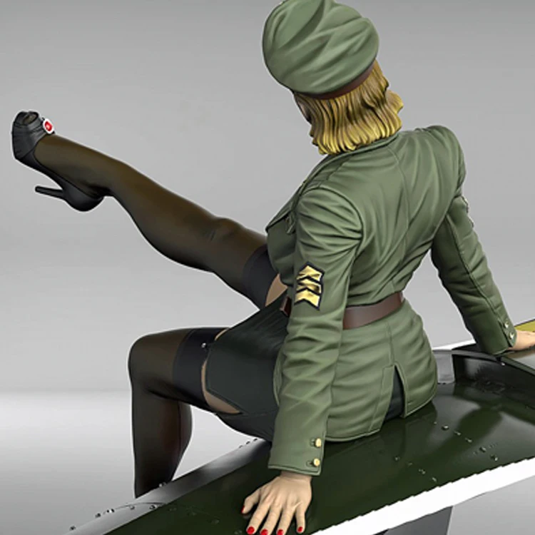 1/35 Pin Up пилота включает в себя основание полимерную модель фигурка солдата GK