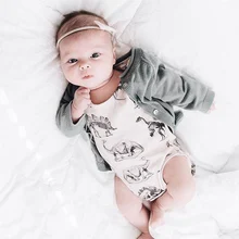 Newborn Jumpsuit Toddler Baby Boys Girls Dinosaur Bodysuit One-pieces Outfits Set 0-24M