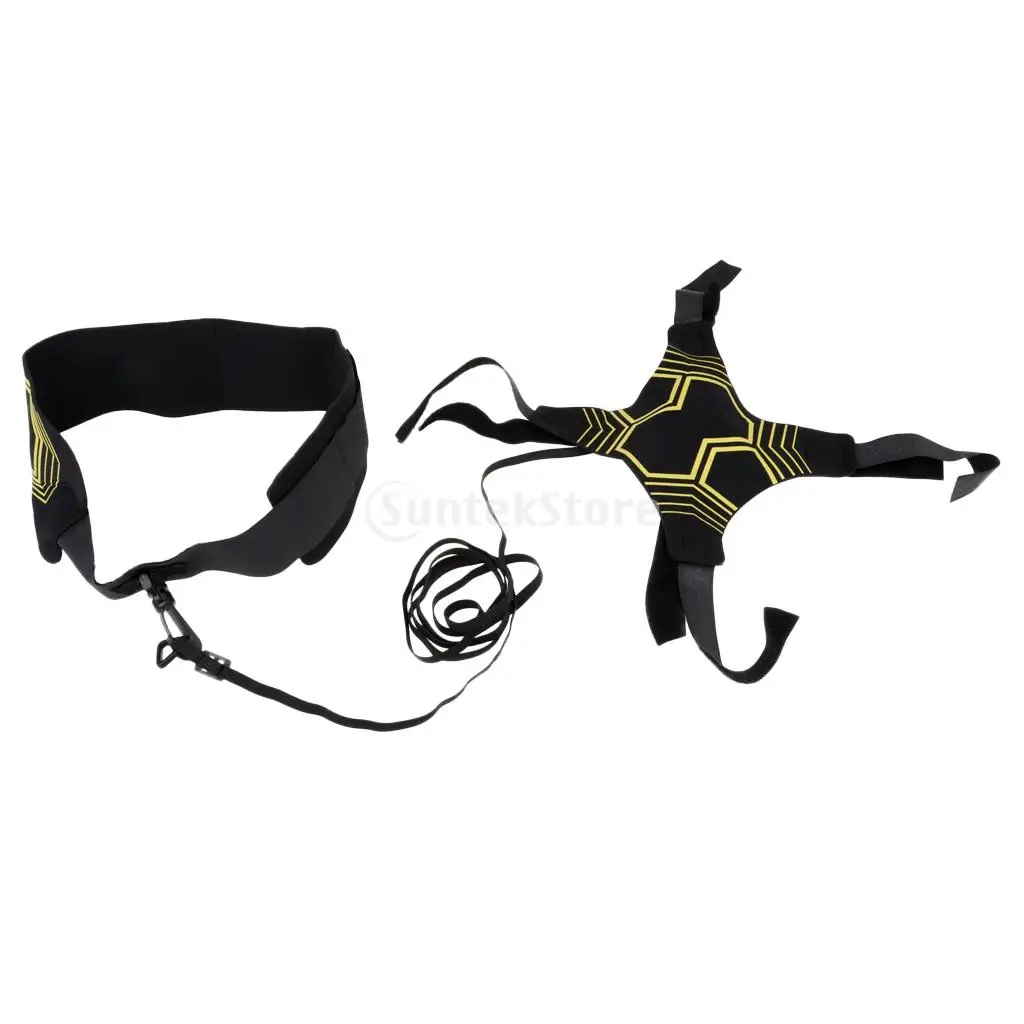 Kids/Adults Football Kick Trainer Skill Soccer Training Equipment with Adjustable Waist Belt