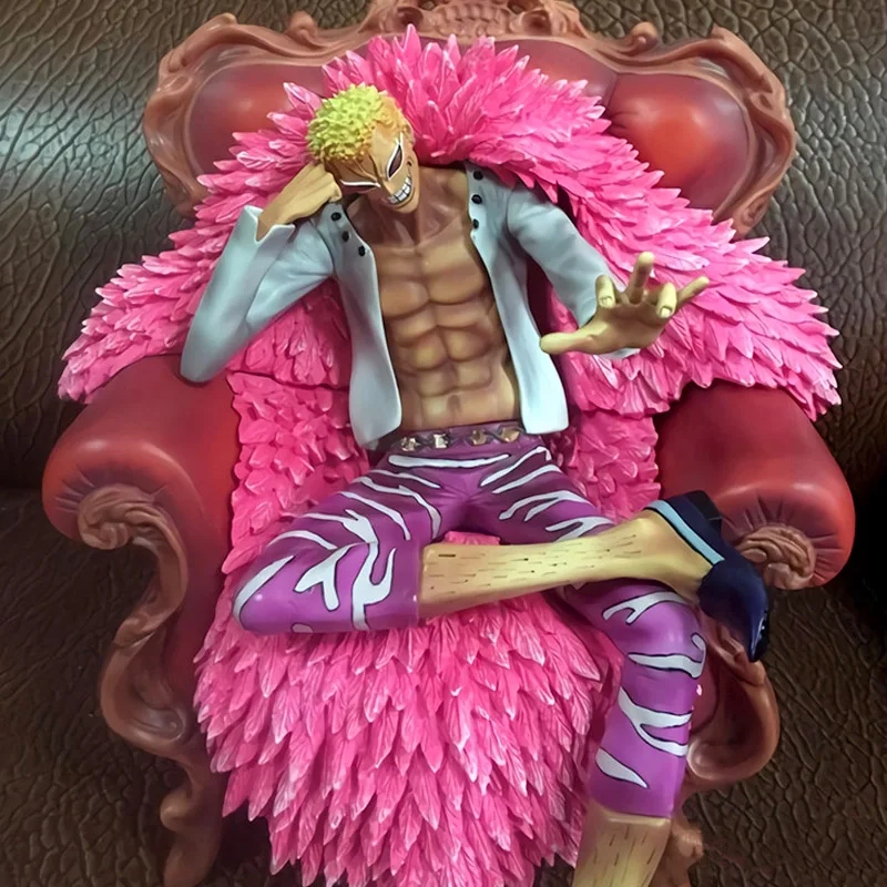 

Anime ONE PIECE GK Throne Donquixote Doflamingo in a Sofa sitting Figure Model Toys