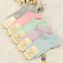 Хлопковые носки ярких цветов, женские носки из чистого хлопка, невидимые носки с закрытым носком