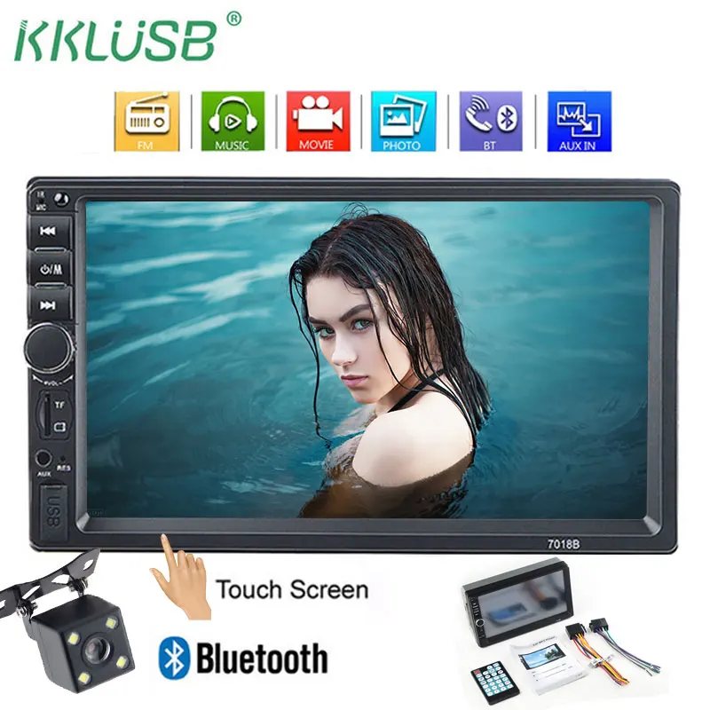 

2 din car radio 7" HD Player MP5 Touch Screen Digital Display Bluetooth USB SD Multimedia 2din Autoradio Rear View Camera