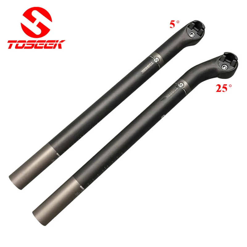 TOSEEK Велосипедное Сиденье из углеродного волокна MTB/road 27 2/30 8/31 6*400 мм офсетная 5/25
