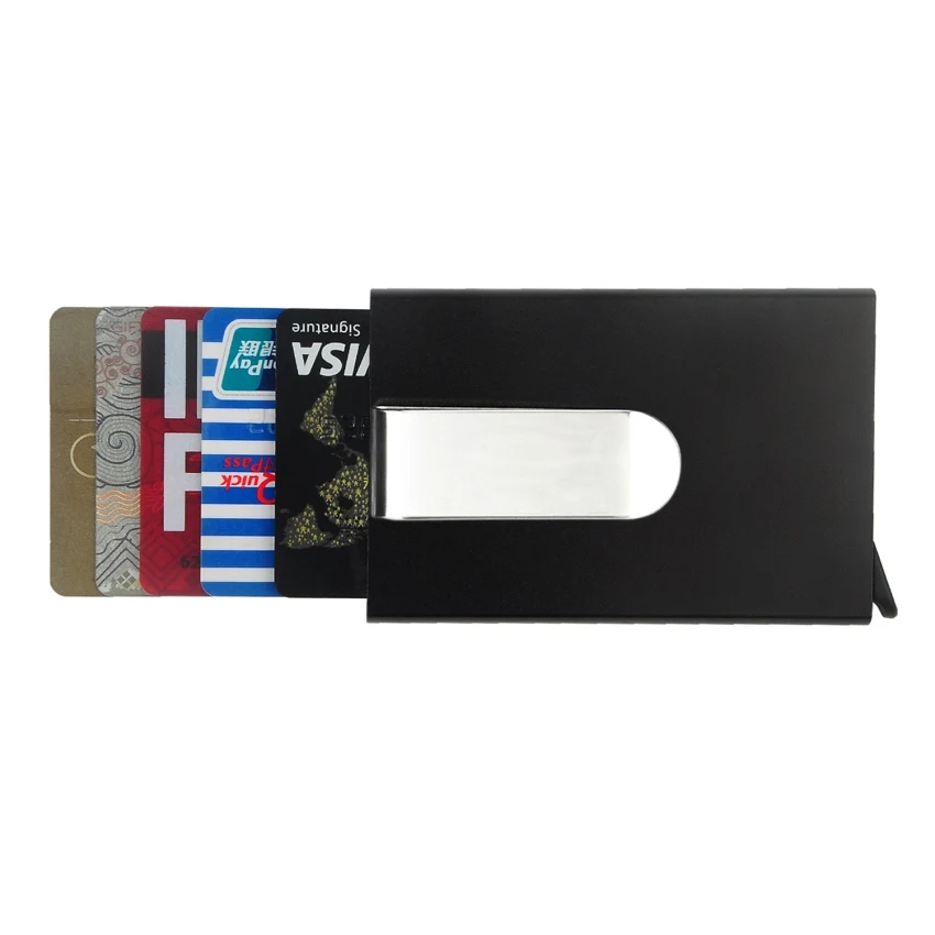 Металлический бизнес-кошелек для ID, путешествий, карт, автоматический всплывающий ID кредитный держатель для карт, Мужской Женский чехол для визиток, зажим из нержавеющей стали# B