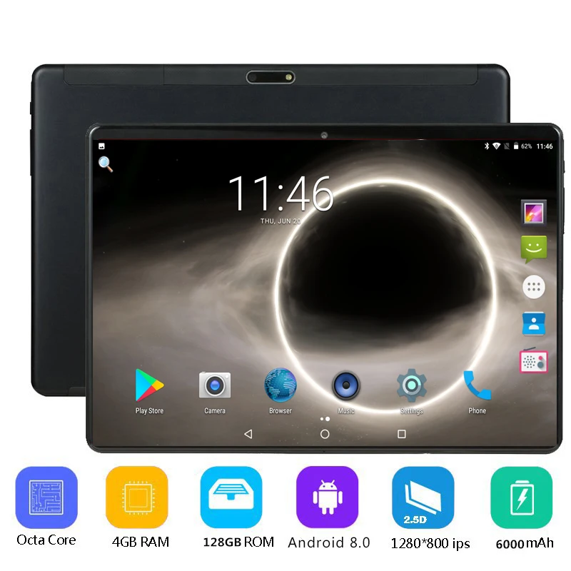 

10 Inch 3G/4G Phone Call Android 8.0 Octa Core Tablet PC 4GB RAM 128GB ROM WiFi GPS FM Bluetooth Tablets Pc+Gifts