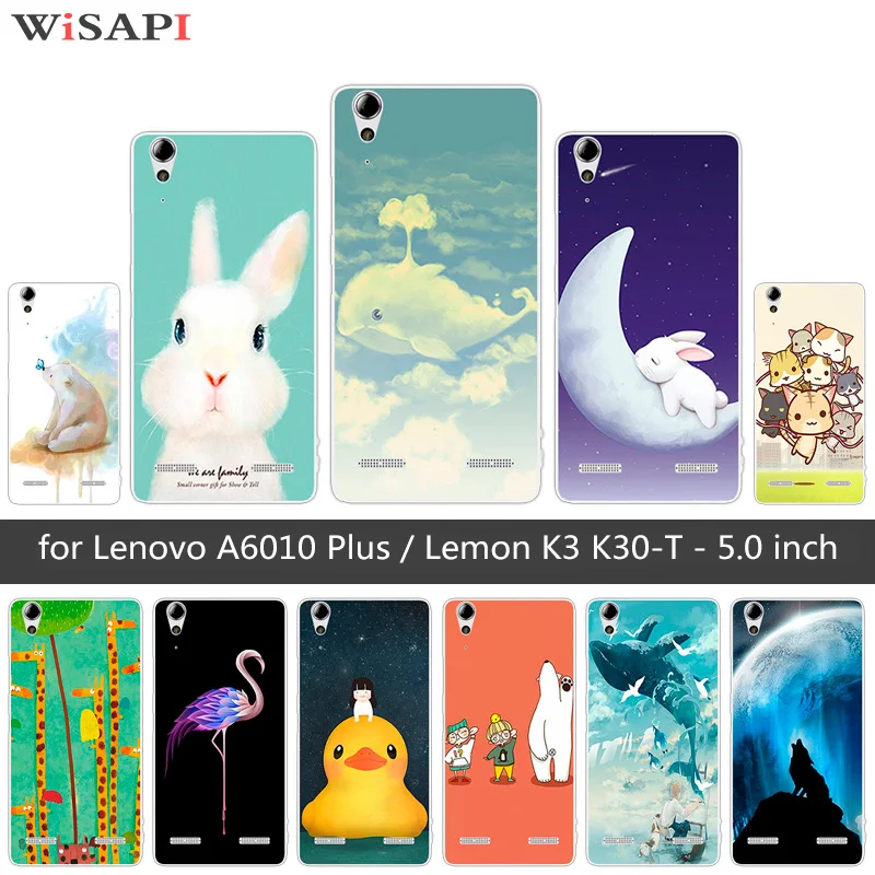 Soft Silicone for Lenovo A6010 Plus &amp A6000 Cute Animal Phone Case Lemon K3 K30-T Cover 5&quot K 3 A 6000 6010 |