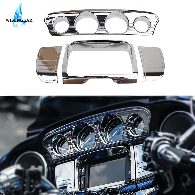 Chrome Stereo Accent Trim Ring Set For Harley Electra Street Glide 2014-2016