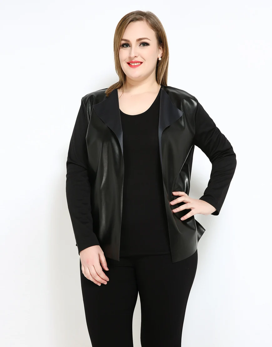 Womens plus size faux leather jacket