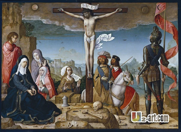 

Canvas Prints (La Crucifixion Juan de Flandes) Free shipping decorative wall painting printed on canvas Religion-392