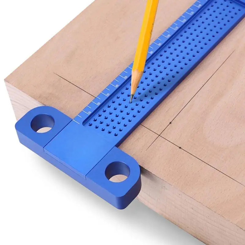 

T-type Ruler Hole Scribing Wood Gauge Woodworking Scriber Measuring Tool