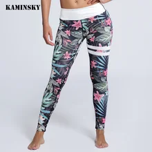 Леггинсы с принтом «Каминский»; леггинсы с цветочным принтом; дышащая облегающая Одежда для девочек; удобные спортивные женские леггинсы