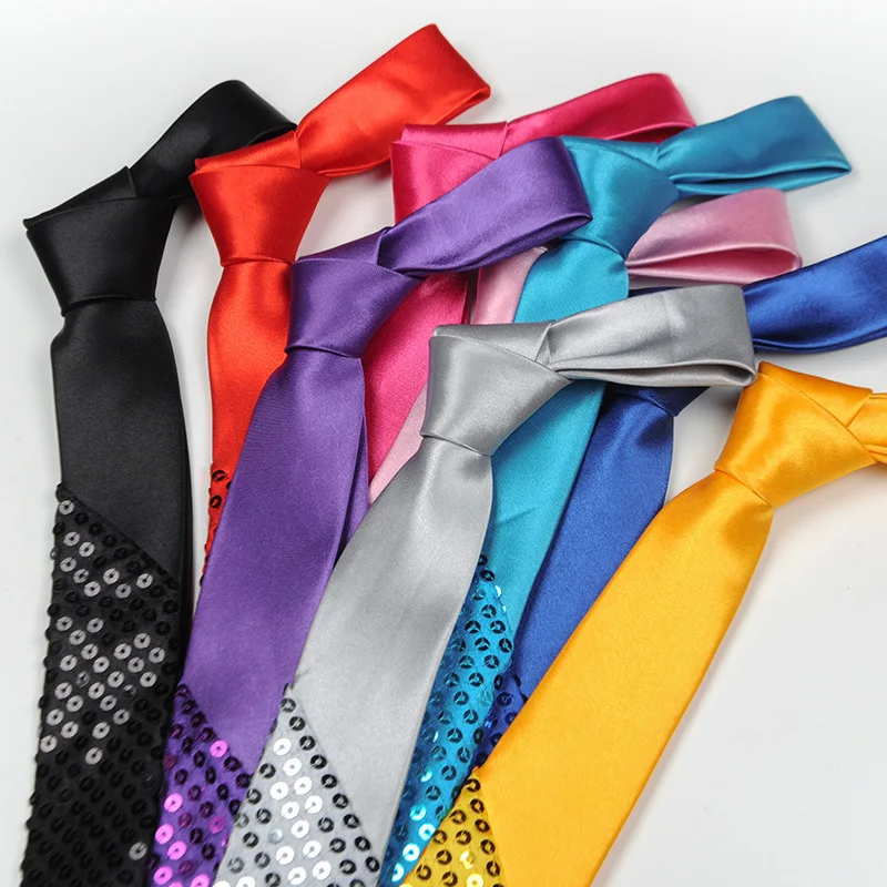5 см галстук в блестках сценическое волшебное шоу для узкой серии Свадебная вечеринка для мужчин женские Студенческие Галстуки Галстук