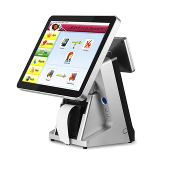 high quality pos point of sale system 15'' Capacitive Touch Screen Display Lcd Panel Pos System With Customer Display