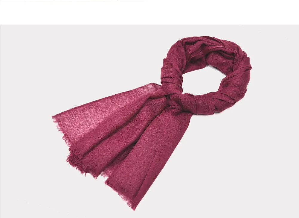Ультра тонкий непальский кашемир/Пашмина сплошной цвет красный шарф шаль глушитель с фабрики мягкие и удобные
