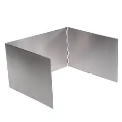 Нержавеющая сталь открытый кемпинг плита ветровое стекло пластины (серебро)