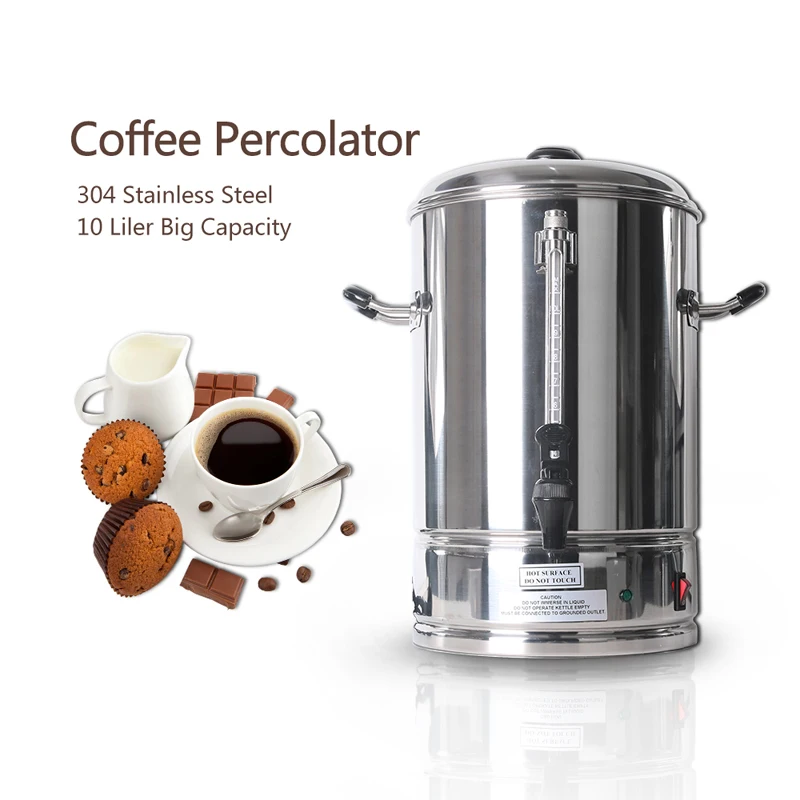 GZZT Stainless Steel Coffee Percolator For Coffee Shop Bar High Quality 6L/10L/15L Commercial Coffee Machine 110V-240V