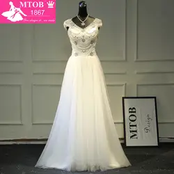 Великолепные блестящие Бусины кристаллы свадебное платье халат де mariée Vestido De Noiva Винтаж Пляжные Свадебные платья mtob1788