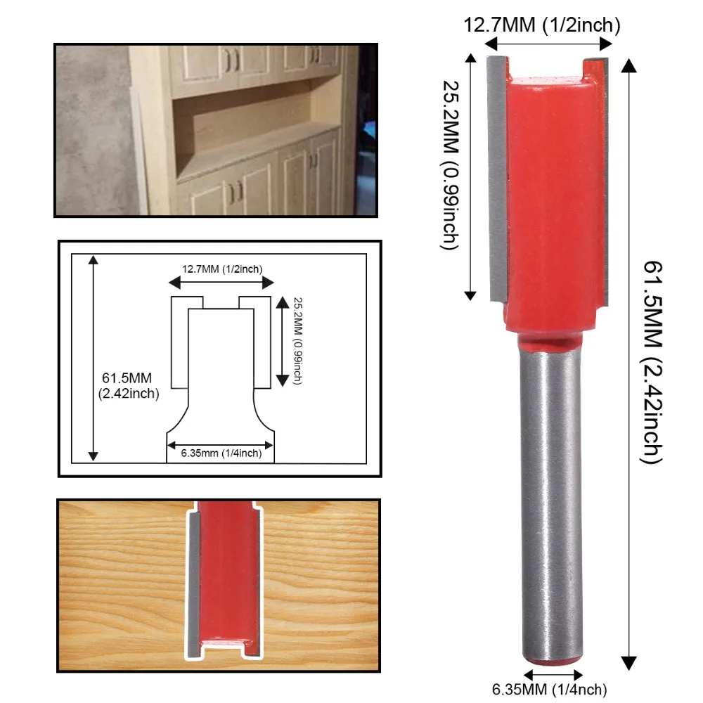 

1/4" Shank Diameter 1/2" Blade Width Flush Trim Router Bit 30mm Blade High Carbide Router Bits For Wood Milling Cutter Woodwork