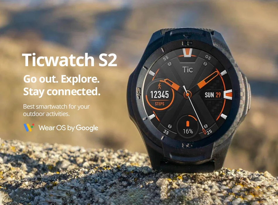 Ticwatch S2 Смарт-часы Android носить Bluetooth gps часы водонепроницаемые 5 АТМ 24ч монитор сердечного ритма проактивный бег отслеживание