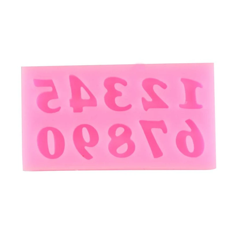 

0-9 10 Number Shape Silicone 3D Mold Cookware Dining Bar Non-Stick Cake Decorating Fondant Soap Mold D494