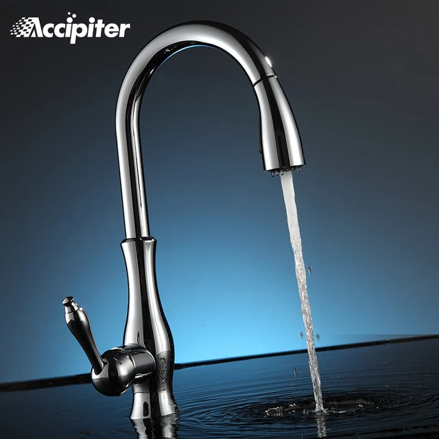 Cheap 360 Degree Rotation  Kitchen Faucet Brass Made Kitchen Mixer Tap Single Hole Single Handle Sink Faucet Chrome Finished