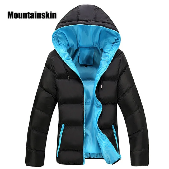 Куртка с капюшоном унисекс Mountainskin, черная повседневная утепленная приталенная куртка на молнии, теплая верхняя одежда, размеры до 5XL, зима 2019