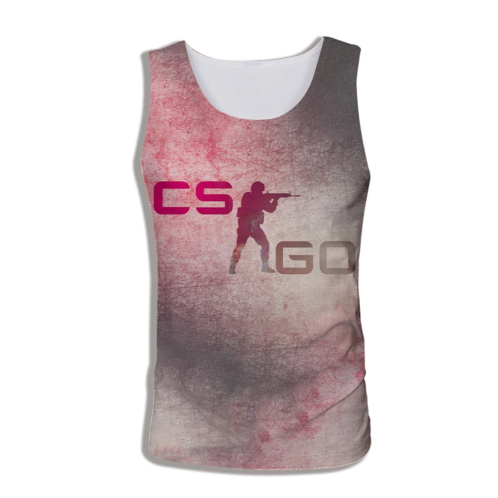 

2019 new Summer 3d Vest Fit Slim Sleeveless Tee Shirts 3D CS GO Gamer Tank Top Men Bodybuilding Clothing Punk Tanktop Dropship