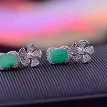 Натуральный зеленый изумруд Висячие серьги 925 серебро натуральный драгоценный камень серьги женские индивидуальные ветряные мельницы Висячие серьги для вечерние