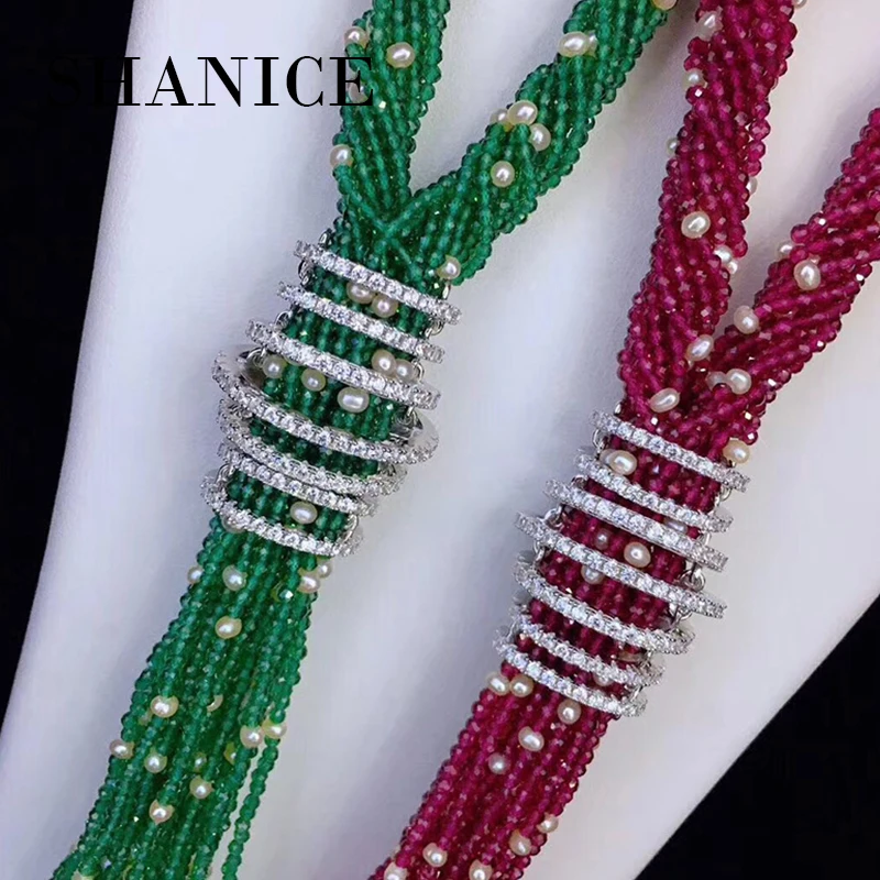

SHANICE New Twist Style DIY Jewelry Full CZ Micro Paved Crystal Necklace Pendant Connectors For Fine Jewellery Bracelets Making