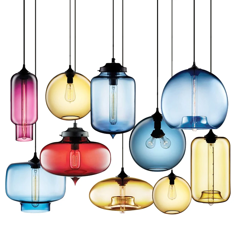 

Modern glass chandelier Ceiling Lamp Pendant Lights Glass Lampshade Loft Pendant Lamps E27 85V-265V Lighting Fixture