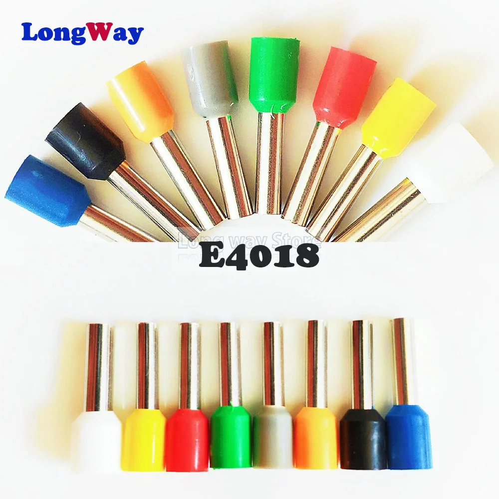 

E4018 Insulating Crimp Terminal Connector 50PCS Tube Insulated cord end terminal 4mm2 Cable Connection wire insulate terminals
