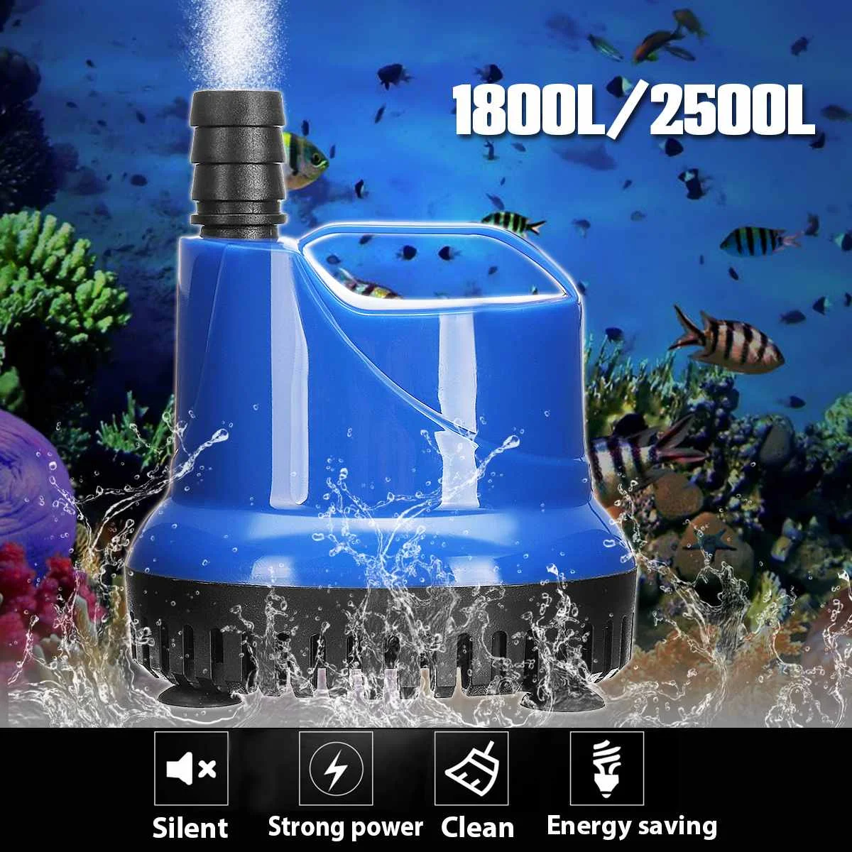 

110V/220V-240V Submersible Water Fountain Pump Filter Fish Pond Aquarium Water Pump Tank Fountain