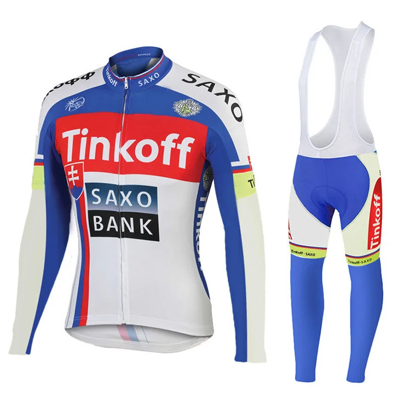 Tinkoffing Pro Велоспорт Джерси комплект с длинным рукавом дышащий MTB велосипед одежда Одежда для велоспорта Ropa Maillot Ciclismo - Цвет: Jersey And Bib Pants