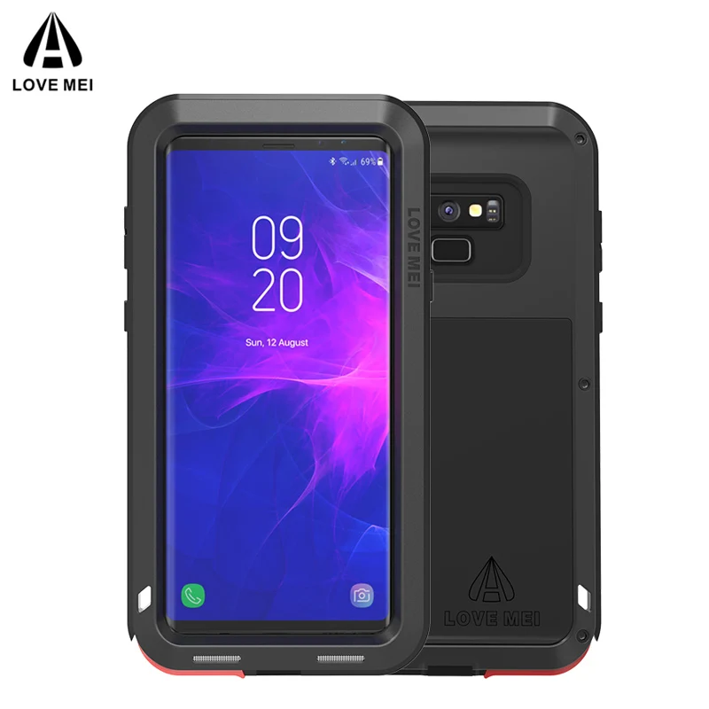 

For Samsung galaxy Note 9 case LOVE MEI Metal Aluminum Silicon Powerful Dirtproof shockproof Armor cover for galaxy Note 9 case