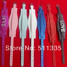 100 шт. 8 мм широкий/21 см длина Sparkly Искусственная Кожа DIY браслет подходит для 8 мм слайд талисманы