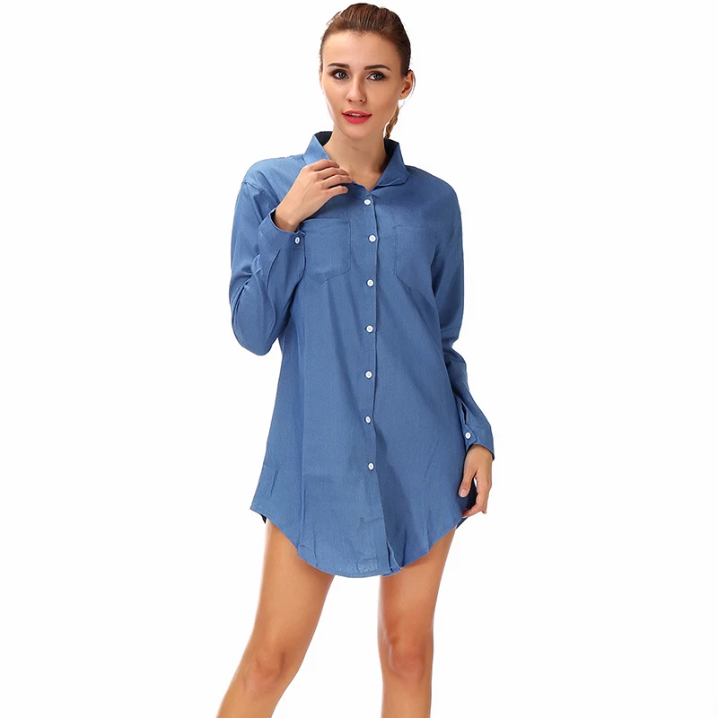 long denim tunic shirt