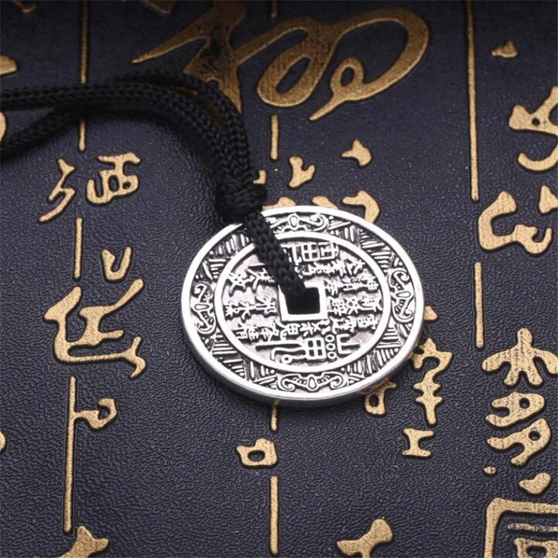 

New vintage gossip copper money pendant necklace men and women ancient silver amulet necklace statement Jewelry