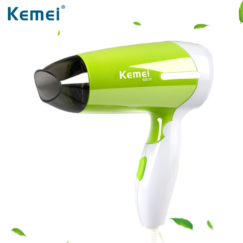 

Kemei Portable Mini Hair Dryer 1200W Low Noise Evenly Hot Wind Collapsible Travel Hair Dryers 220V Compact Hair Dryer 6830