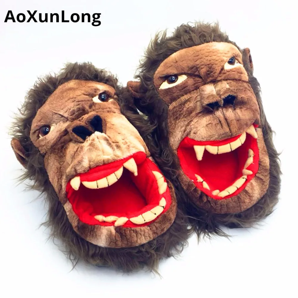 

AoXunLong The 2019 Winter Slippers Women Mischievous Monkey Home Slippers Warm Sneakers Women EU Size 36-45 Unisex Big Hot Shoes