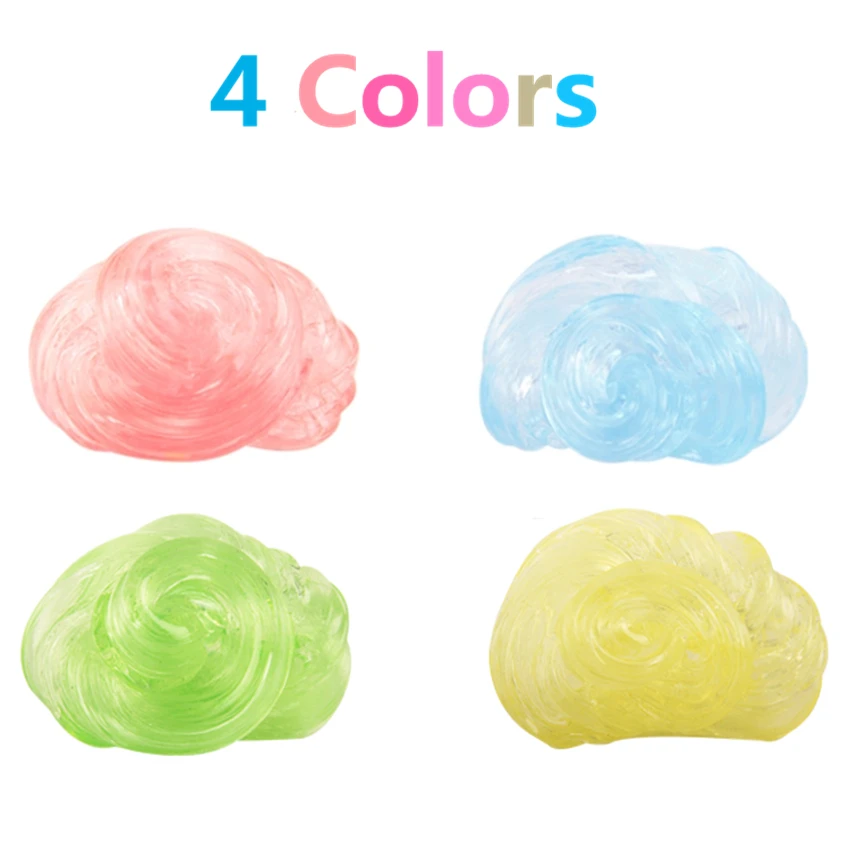 

2019 Creative Four Colors Hand Gum Transparent Plasticine Slime light Clay Fimo Mud Doh Adults Decompression Toys Kids Gifts