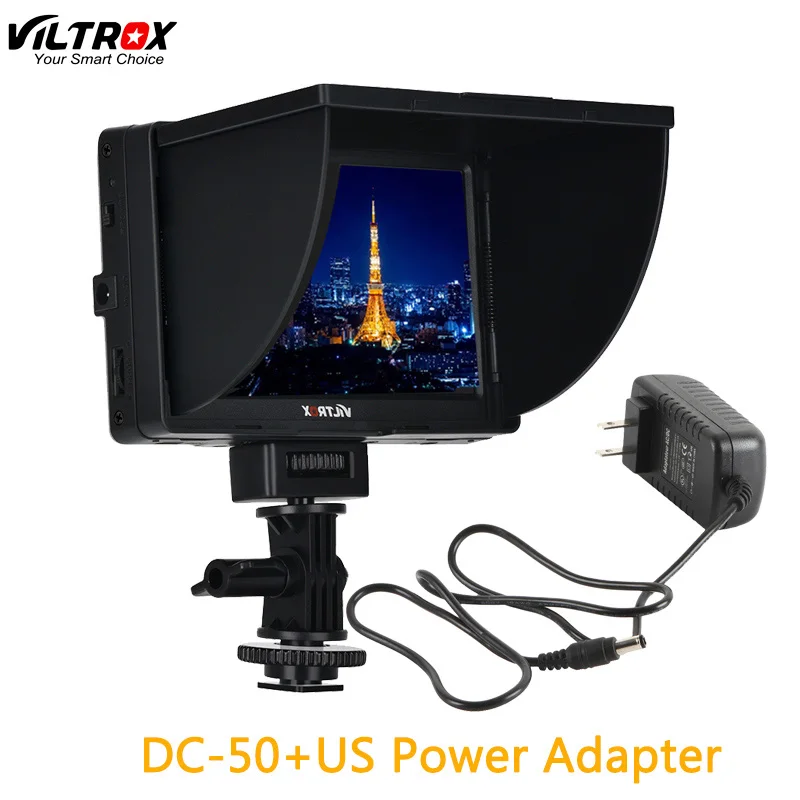 Viltrox DC-50 портативный 5 ''клип на ЖК HDMI HD видео камера монитор и батарея и зарядное устройство для Canon Nikon sony DSLR BMPCC - Цвет: Package B