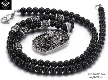 

Fashion Titanium Lion Buddha Beaded Necklace Pendant Hot Sale