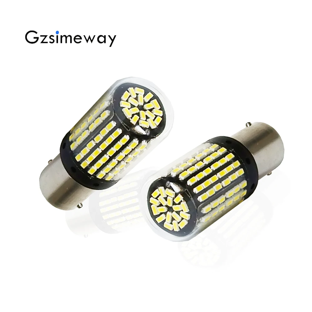 Canbus светодиодный 1156 BA15S P21W BAU15S PY21W 144smd светильник светодиодный лампы нет hyper flash T20 7440 W21W никаких ошибок выявлено не было 12V светодиодный поворотник светильник