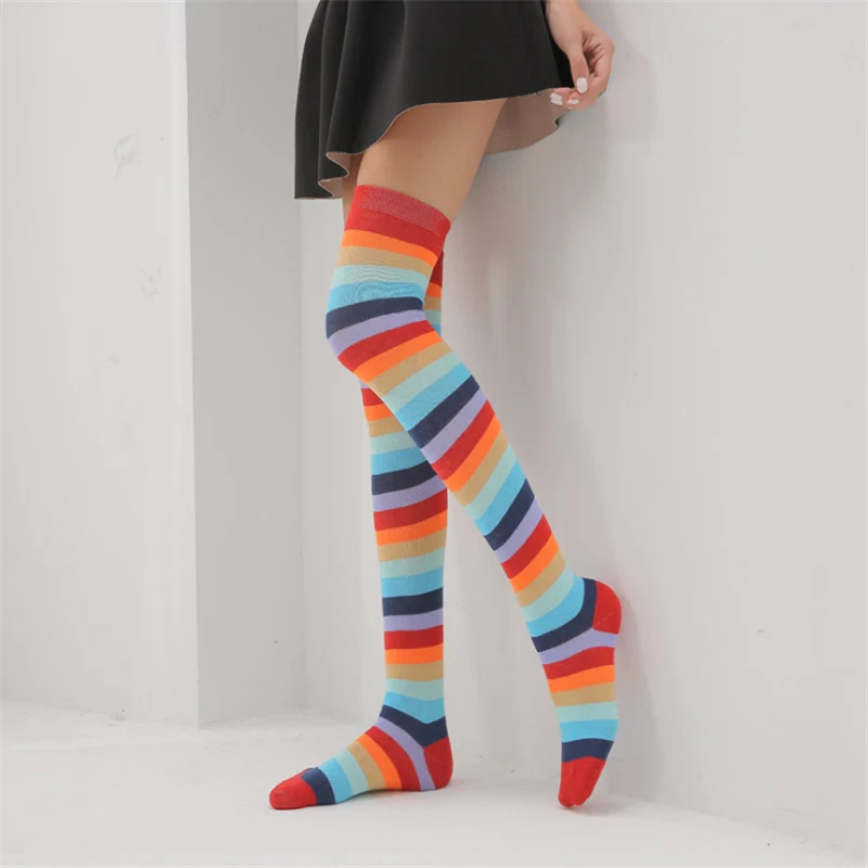 Knee Socks Girl Women Sexy Slim Striped Long Socks Autumn Christmas Halloween Easter Ball Party Costume Knee High Socks Women - Цвет: 51040