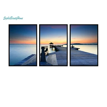 

5D DIY Diamond Dusk Dock Landscape Embroidery Painting Mosaic Triple Pattern Diamond Painting Cross Stitch Embroidery