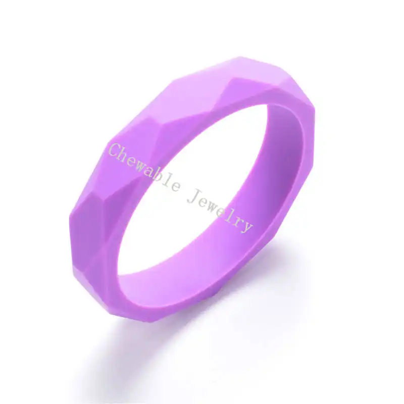 Модные женские браслеты, 1 шт., силиконовые браслеты для прорезывания зубов для детей, BPA бесплатно,, Детские Жевательные Силиконовые Бусины - Окраска металла: medium purple